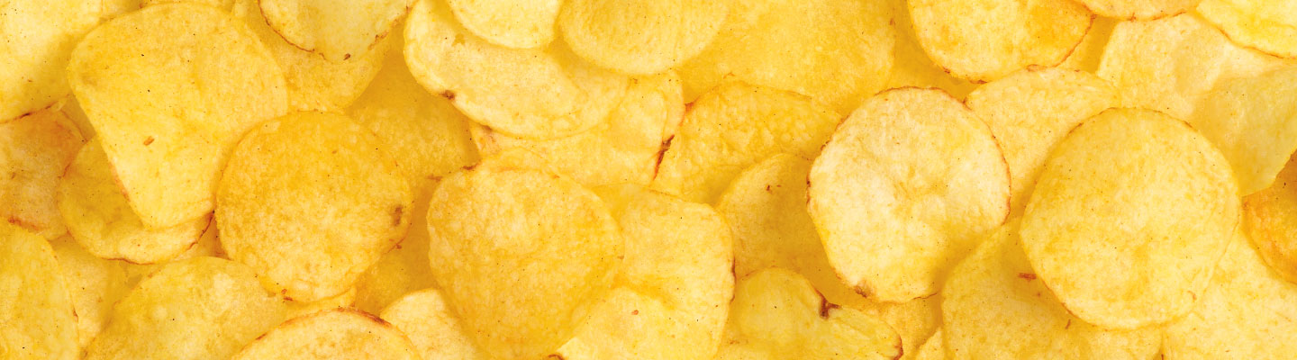 A spread of potato chips