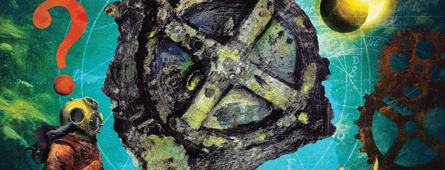 Image of scuba diver investigating a turning device